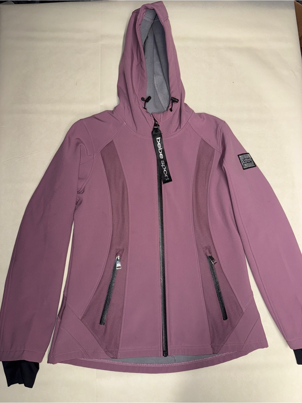 bebe Mauve Hooded Utility Softshell Jacket